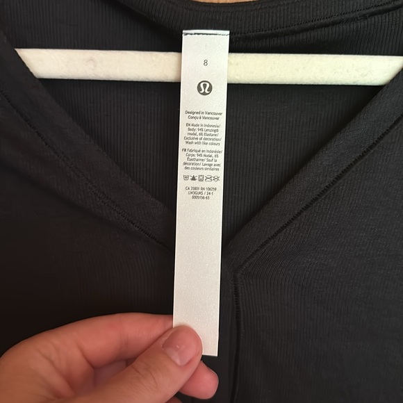 NWT Lululemon Side-Cinch Ribbed Cardigan - size 8,  Black - Picture 6 of 7